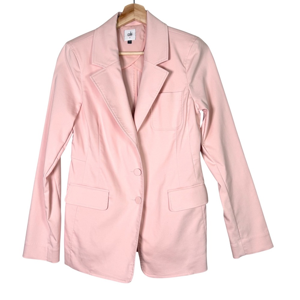 Cabi 5656 Blush Pink Tailored Two Button Blazer Jacket Womens Size 2 career - Picture 2 of 10